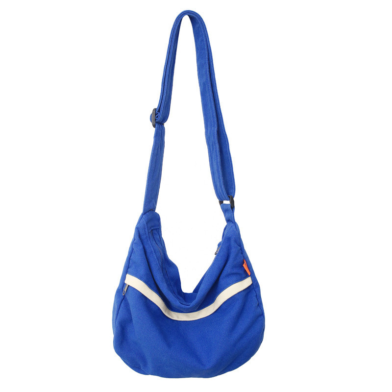 Women's washed canvas bag, fashionable and trendy, large-capacity workwear crossbody bag, Japanese-style Harajuku artistic single-shoulder bag for men Item Picture