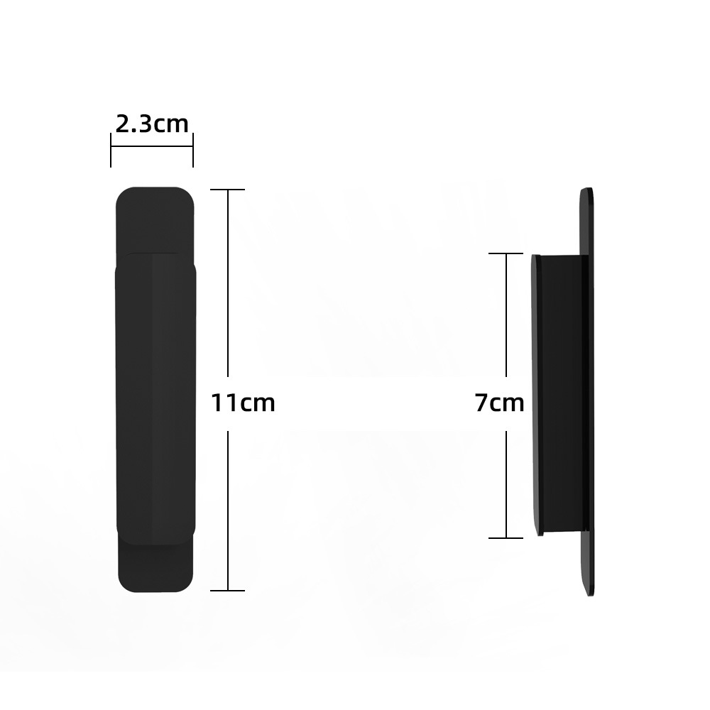 A sliding door handle is installed for a glass window without drilling holes, and an auxiliary handle is adhered with adhesive for the sliding door handle Specification drawing