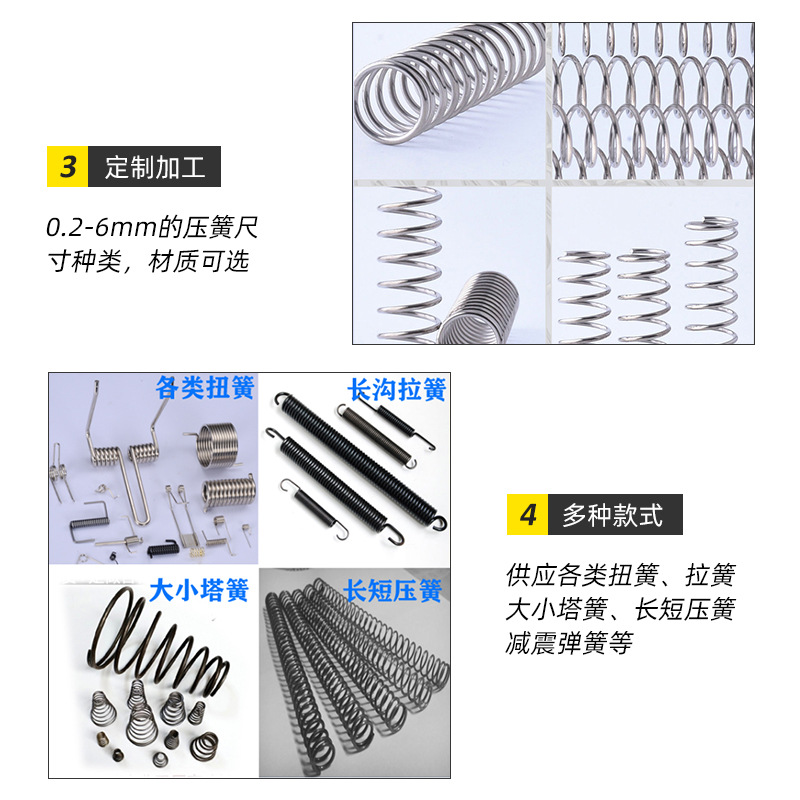 Wholesale of 304 stainless steel compression springs, special-shaped springs, battery springs, non-standard small shock-absorbing springs from manufacturers Specification drawing