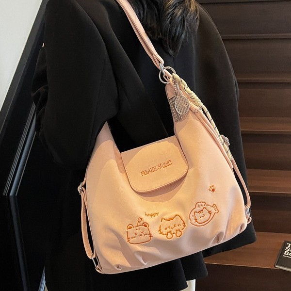 Spring and summer popular cute tote bags for women, 2025 new large-capacity single-shoulder bag, niche commuting backpack Specification drawing