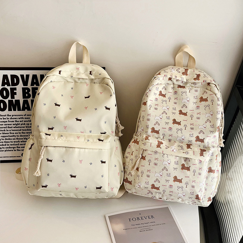 New cross-border schoolbag for girls, large-capacity, trendy backpack for junior high school and senior high school students, sweet Japanese-style backpack with high appearance level full figure