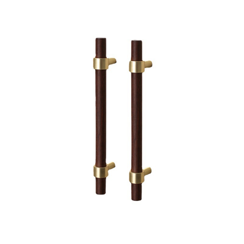 New Chinese-style minimalist cabinet doors, brass walnut wood handles, wardrobe drawers, wooden handles, Chinese-style cabinets, solid wood Item Picture
