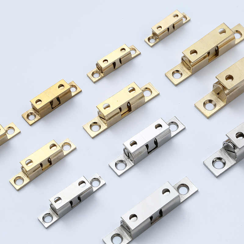 Factory direct sale: Cabinet door knocker snap card type cabinet door copper knocker 50, silver brass door knocker spring magnetic attraction details Picture