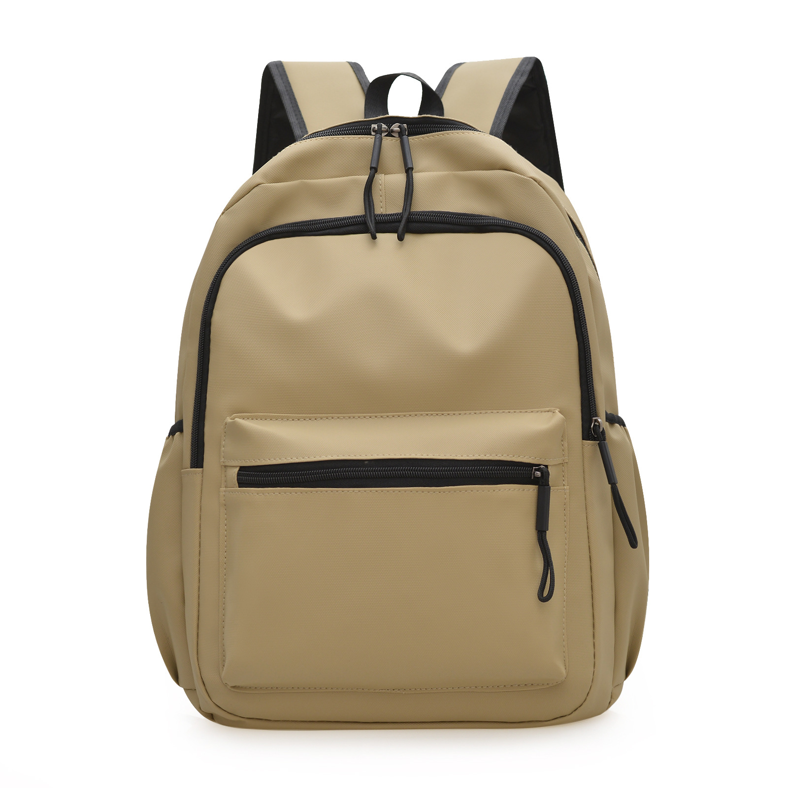 Korean-style middle school student schoolbags, business backpacks, large-capacity computer bags, casual and versatile solid-color men's backpacks, cross-border details Picture
