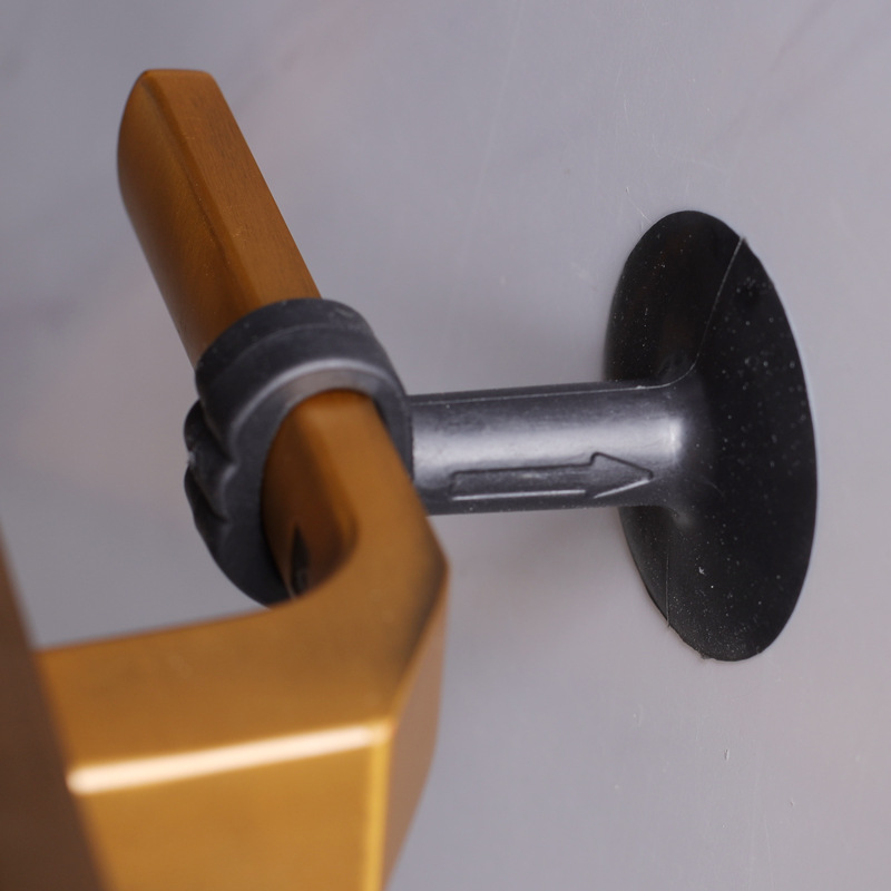 New door suction silicone door handle anti-collision pad, door rear suction cup, bathroom door collision door stop, gray and black details Picture