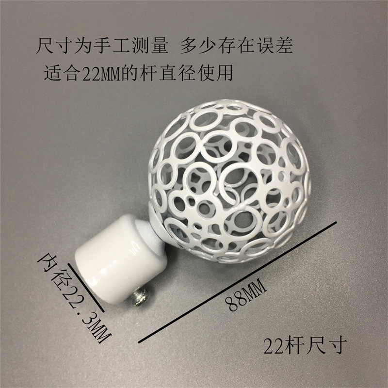 Ironwork curtain rod decorative head, Roman rod, plug head, seal head, hollowed-out head, curtain accessories, Roman rod auxiliary materials Specification drawing