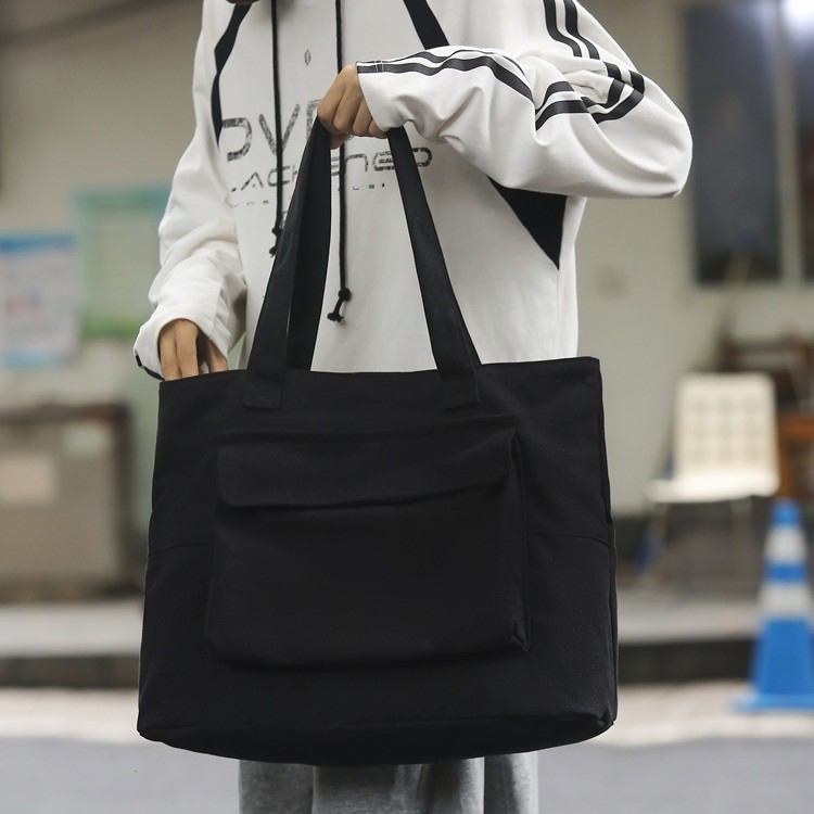 Autumn and winter large-capacity sail handbag, Japanese-style casual and simple commuting bag, suitable for both men and women, versatile and lightweight tote bag Specification drawing