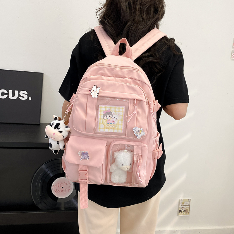 Cute and fashionable schoolbag, high school girl, junior high school student, high appearance level, dirt-resistant backpack, large-capacity computer bag full figure