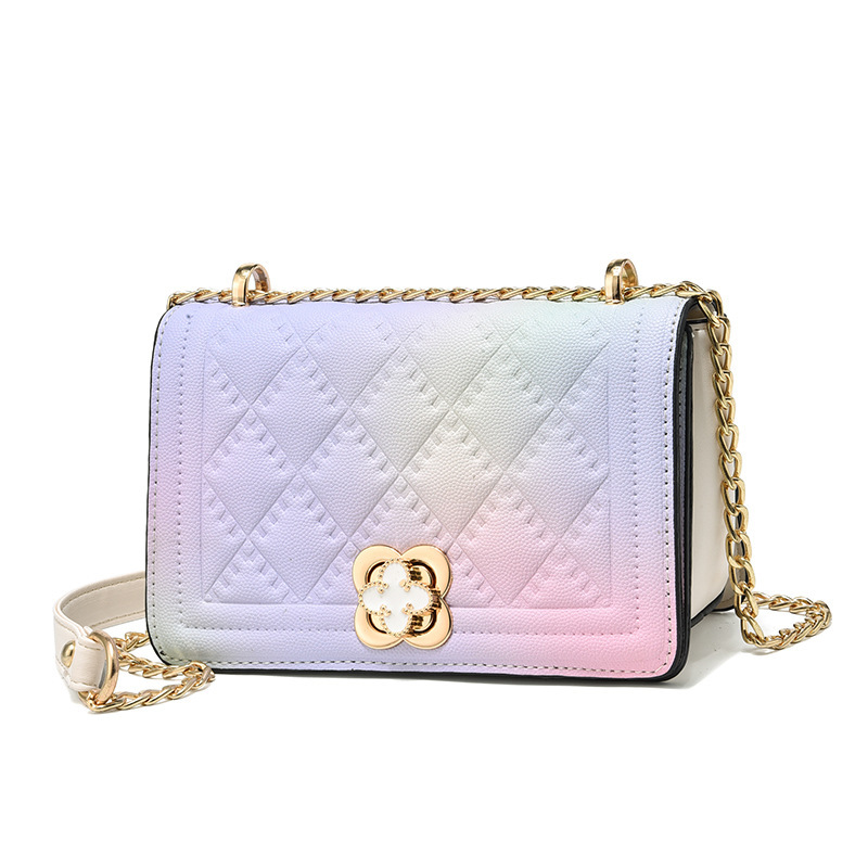 Rainbow-colored small bag for women, 2022 new trendy and versatile crossbody bag, high-end quality bestseller diamond-shaped small square bag consignment Item Picture