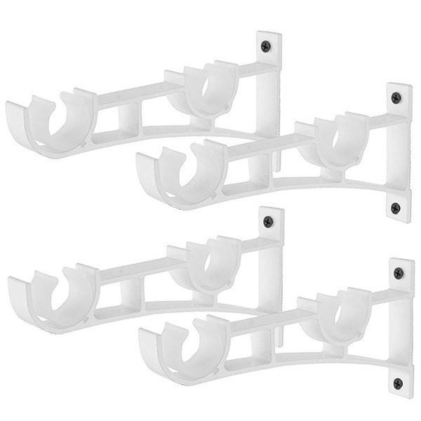 The aluminum alloy curtain rod Roman rod bracket top-mounted single and double rod base support frame is modern and simple details Picture