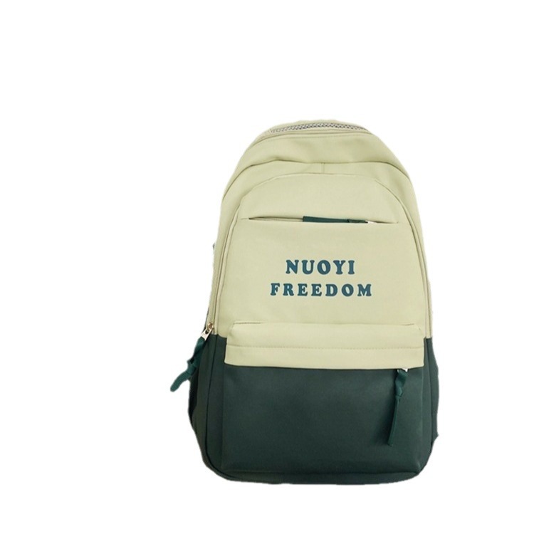 Fashionable Korean-style couple casual backpack, convenient large-capacity color-block travel backpack, storage bag, college student schoolbag Item Picture