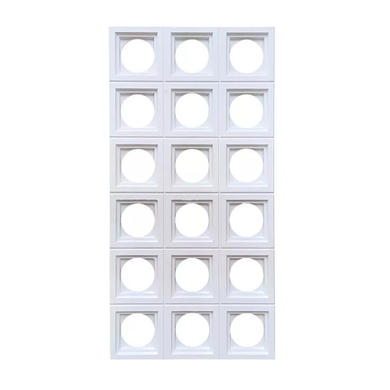 The manufacturer's circular pu nine-grid hollow bricks, popular cement components, storefront background wall, double-sided partition construction bricks Item Picture