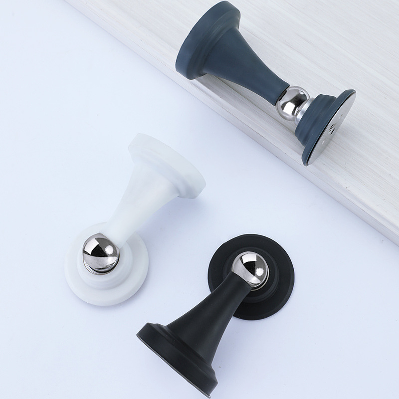 New type of non-perforating silicone door stopper, anti-collision bathroom door fixation, household silent strong magnetic door touch and stop details Picture