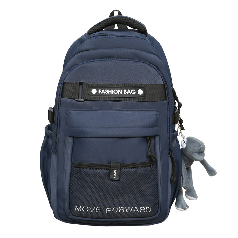 Japanese-style Instagram schoolbags, cool and trendy college student couple color-matched backpacks, large-capacity letter casual backpacks for middle school students Item Picture