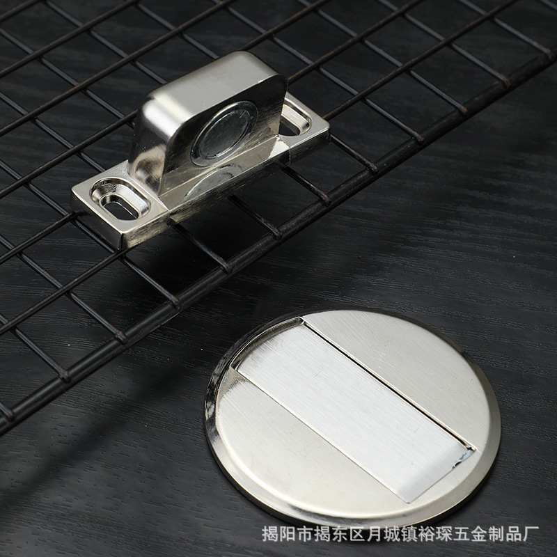 Zinc alloy floor suction anti-collision door without drilling, strong magnetic door suction door, bathroom silent fixed door top Application Scenario