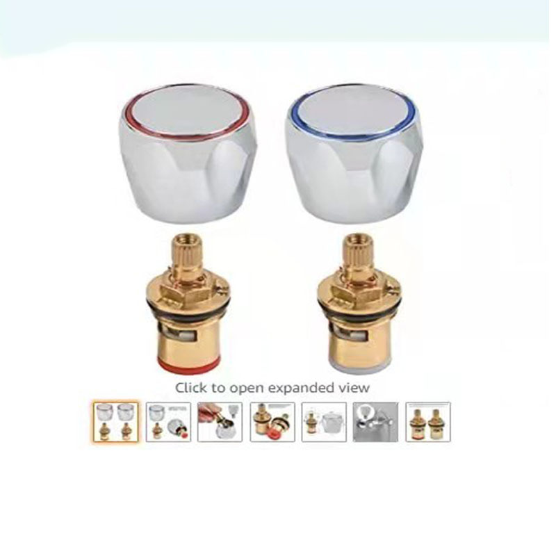 Faucet plumbing accessories, plastic diamond handwheel faucet, ceramic valve core handle, red and blue circle wheel repair Item Picture