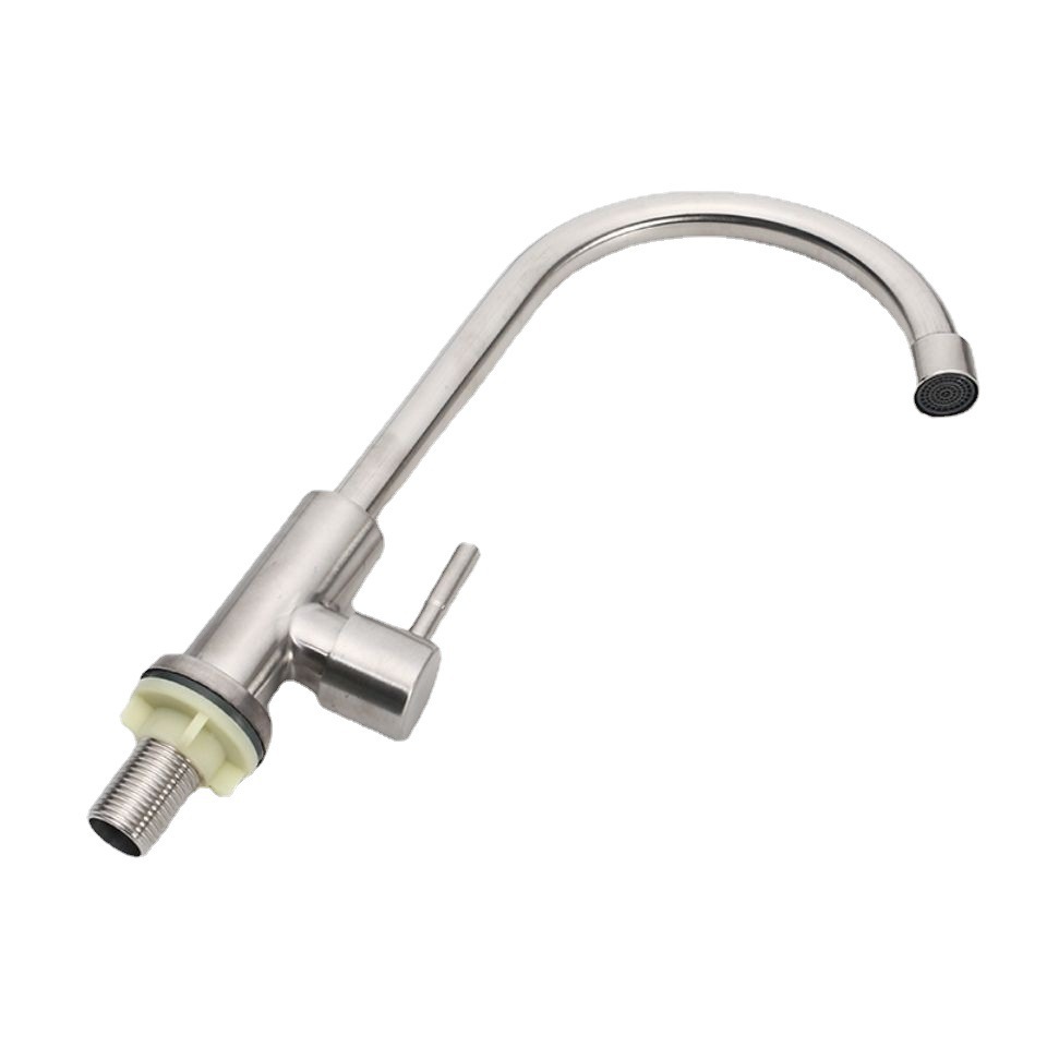304 stainless steel kitchen faucet, splash-proof, hot and cold washing basin, sink, washbasin, dishwashing, single cooling, rotating household Item Picture