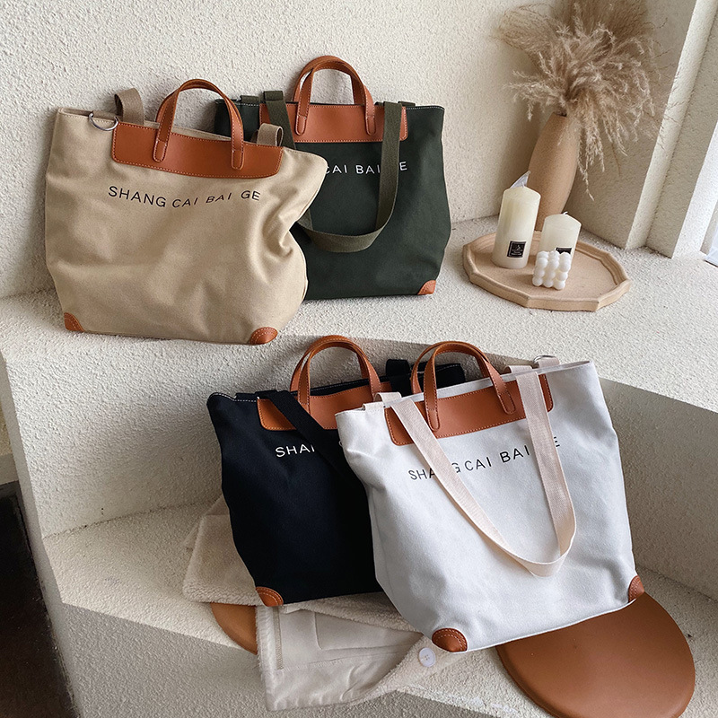 Tote bag, women's Internet celebrity, canvas bag, women's bag 2021 new trendy Japanese style crossbody bag, large capacity single-shoulder bag, handbag Application Scenario