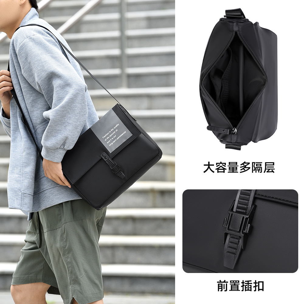 A new cross-border men's single-shoulder bag with contrasting colors, a versatile and casual large-capacity crossbody bag, and a small shoulder bag for commuting to work Application Scenario