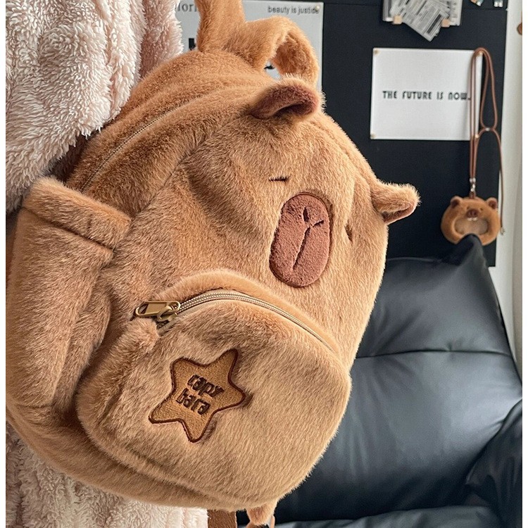 The new Capybara plush backpack, a cross-border bestseller, is a casual and versatile schoolbag for girls Application Scenario