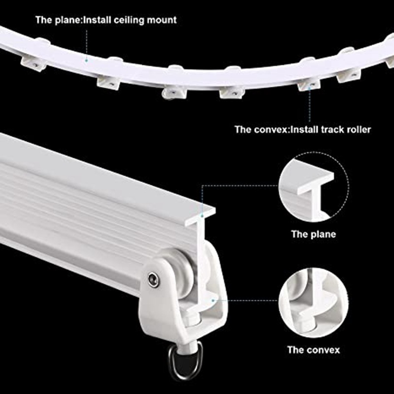 5-meter U-shaped and L-shaped plastic steel track sets with flexible silent slide tracks and hook accessories are available in stock Application Scenario