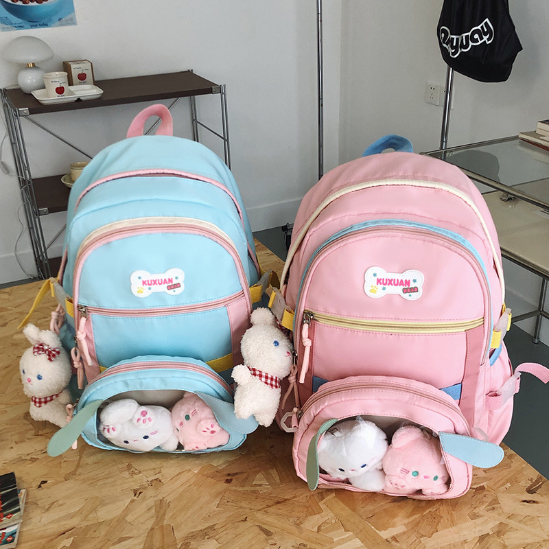 High-appearance-level schoolbags, multi-purpose backpacks, new weight-reducing and lightweight backpack for female college students on campus, and large-capacity backpack for middle school students full figure