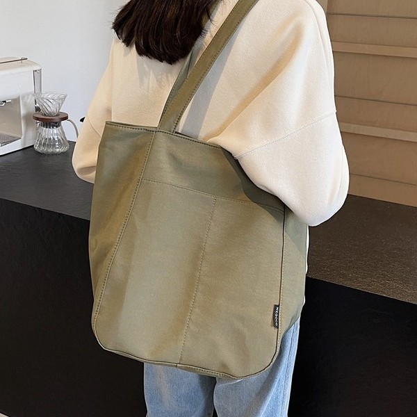 Fashionable new fabric bag, casual single-shoulder bag, versatile women's bag, design sense, large capacity for commuting, tote solid color large bag Specification drawing