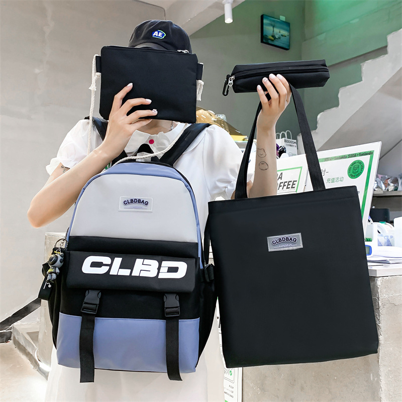 Wholesale junior high school campus Ins-style backpacks, Japanese-style high appearance level letter student backpacks, schoolbags for girls, one-piece consignment Specification drawing