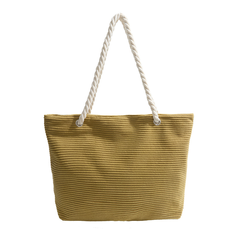 New large-capacity single-shoulder bag for autumn and winter, a laid-back Korean-style corduroy bag, a student bag for class and commuting to work Item Picture