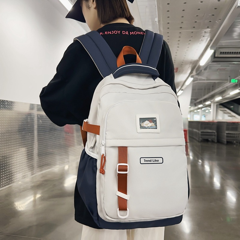 New college-style fashionable and casual student schoolbag, large-capacity backpack for female high school students, ultra-light and load-reducing backpack Specification drawing