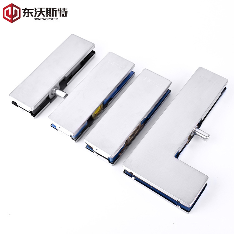 Glass door floor spring accessories: upper clamp, lower clamp, curved clamp, top clamp, fixed clamp, stainless steel cast, 5mm thick Application Scenario