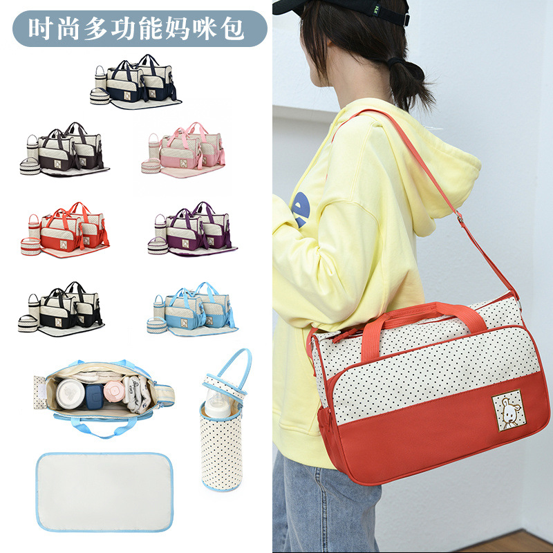 2025 New hand-held mommy bag, single-shoulder crossbody multi-functional mother and baby bag, maternity bag, baby stroller hanging bag full figure