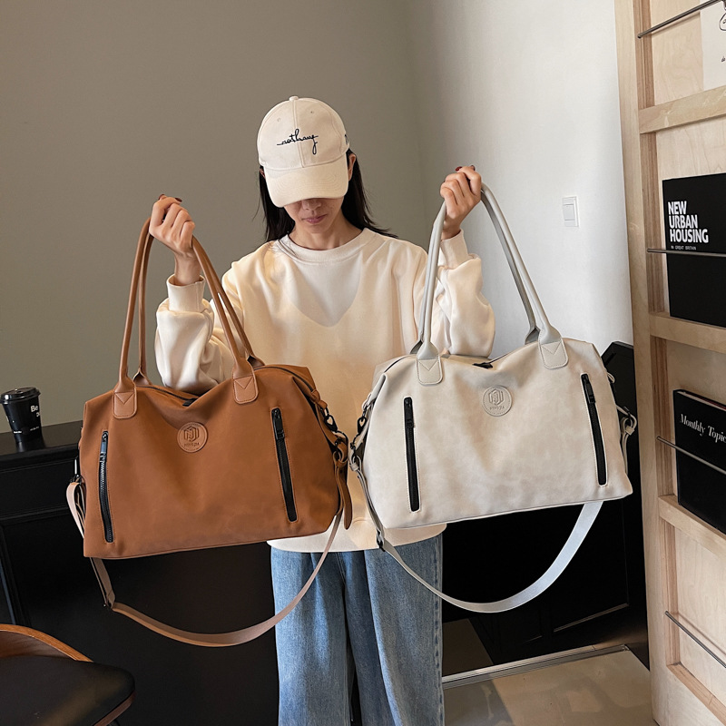 Fashionable men's and women's outdoor travel bags, lightweight, simple, large-capacity yoga bags, dry and wet separated crossbody carry-on luggage bags details Picture
