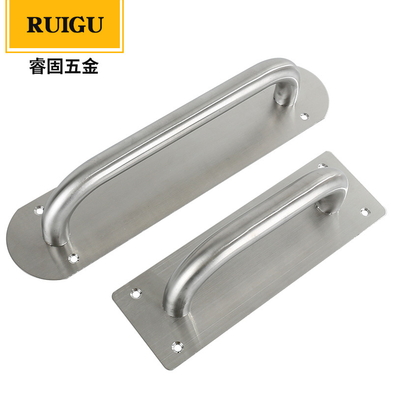 Supply stainless steel sliding plate handles, fireproof door passage sliding handles, stainless steel sliding plate wordless handles full figure