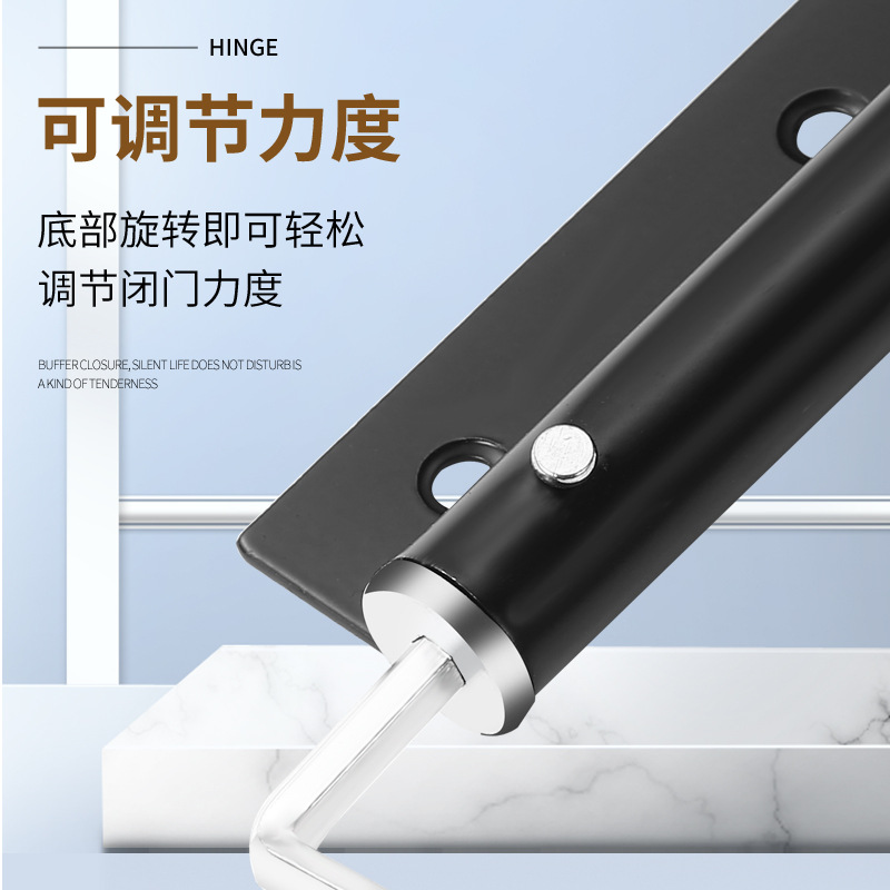 Hotel room stainless steel simple lightweight door closer, household wooden door silent buffer adjustable automatic door closer Application Scenario
