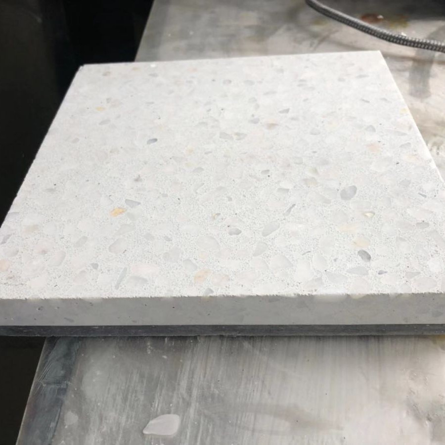 Matte white full-body prefabricated artificial terrazzo square shopping mall popular retro countertop, hotel manufacturer wholesale Specification drawing