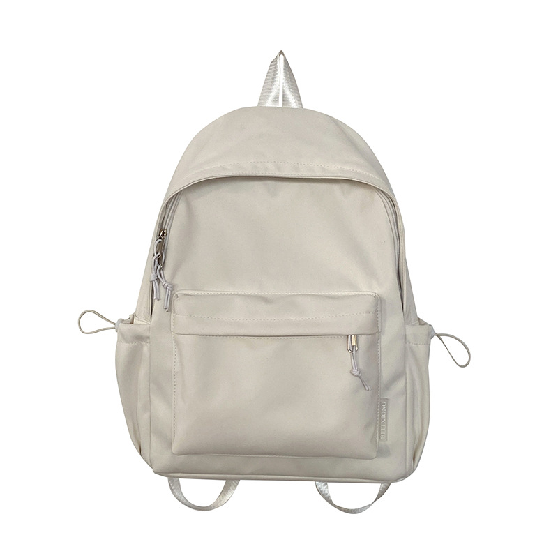 New cross-border schoolbag: Simple and large-capacity backpack for college students, casual solid-color backpack for high school and junior high school students Item Picture