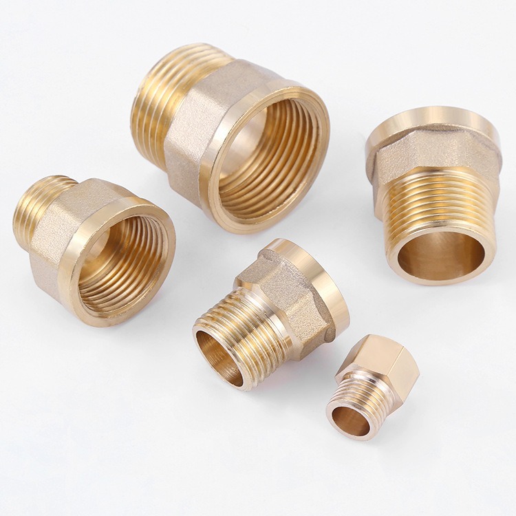 Inner and outer thread joint copper 2346 1/4 1-inch reducer water pipe gas accessory thickened large and small head conversion direct Specification drawing