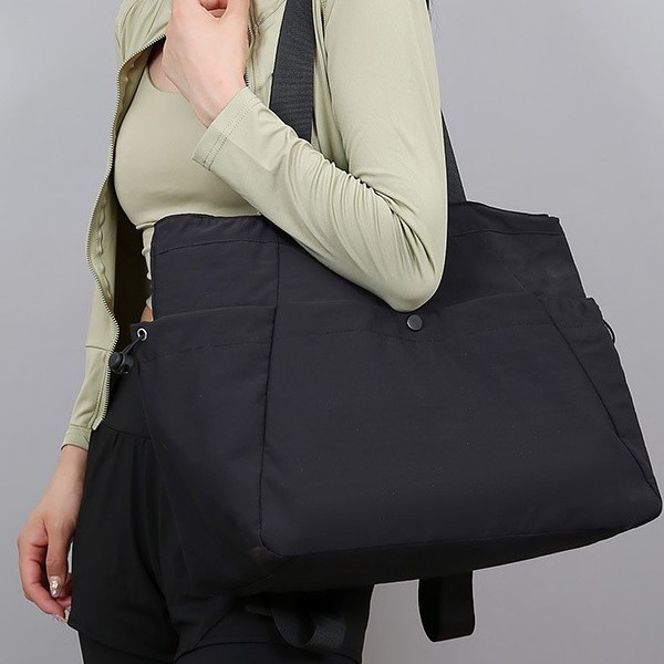 Original waterproof fabric, simple and versatile tote bag for commuting, casual and artistic, large-capacity single-shoulder handbag for women full figure