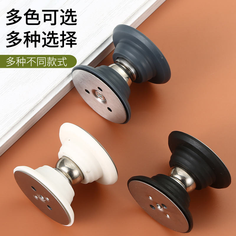 New type of silicone floor door stop, anti-collision door stopper, door resistance device, soft rubber, bathroom door strong magnet Specification drawing