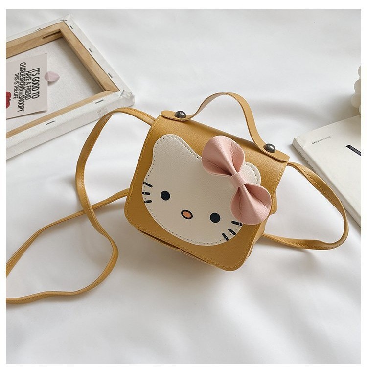 2024 New Korean-style cute kitten children's small backpack, mini crossbody single-shoulder bag, decorated loose change small bag, trendy for girls details Picture