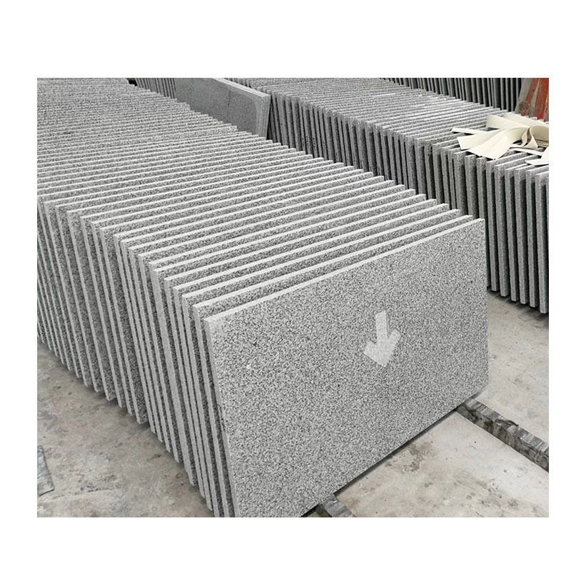 Shandong grey granite litchi surface staircase treads building courtyard square smooth surface stone sesame grey flamed slab stone Item Picture