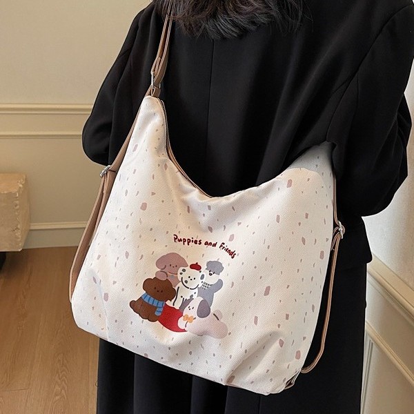 Cartoon cute dog, large-capacity single-shoulder bag, new handbag, girlish style, multi-functional backpack, crossbody bag full figure