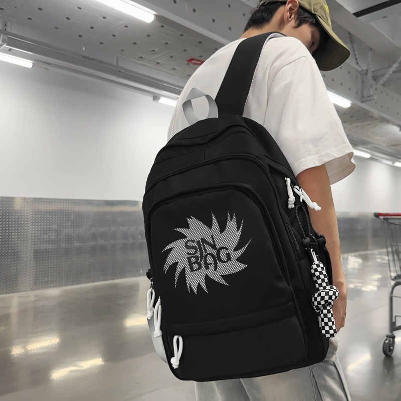 A large-capacity, trendy and casual backpack for college students, a Korean-style college travel backpack for teenagers details Picture