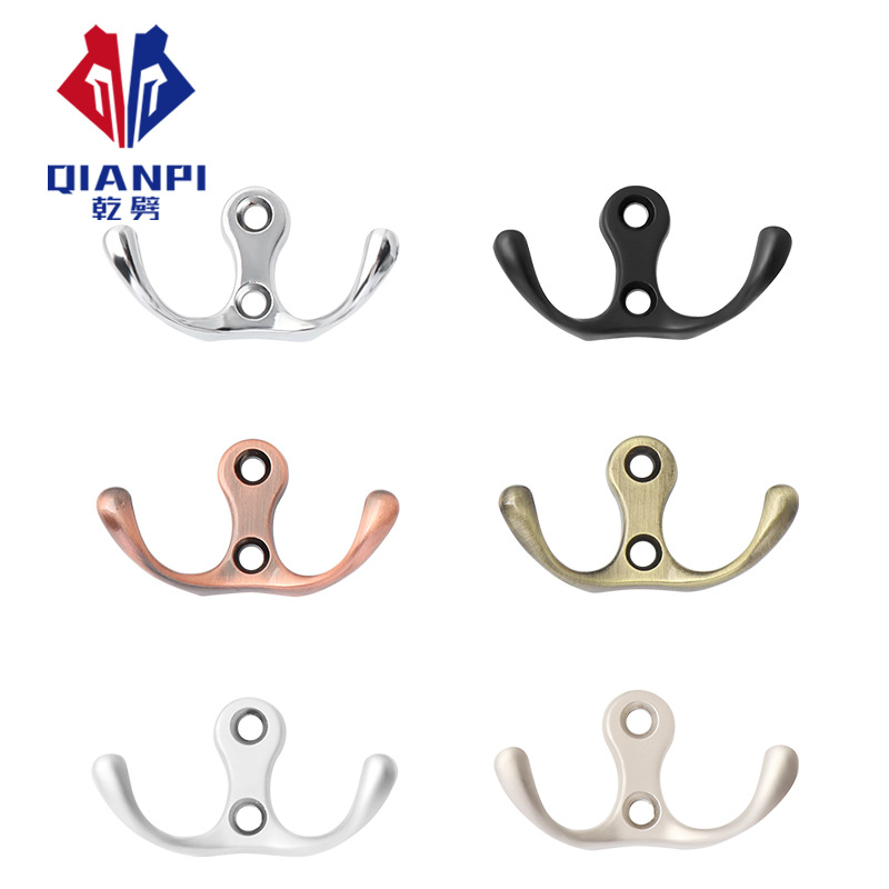 Cross-border zinc alloy horn hooks, perforated bathroom and kitchen hooks, door rear coat and hat hooks, single hooks, strong storage hooks full figure