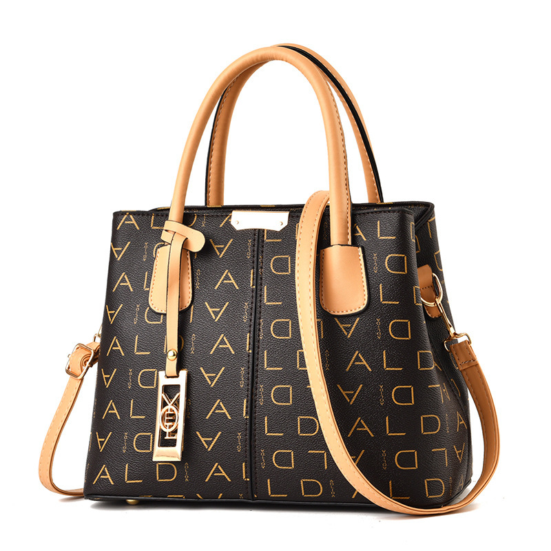 Bag Girl 2022 New Style fashionable printed handbag, Korean version middle-aged mom bag, single-shoulder crossbody bag, one-piece consignment Specification drawing