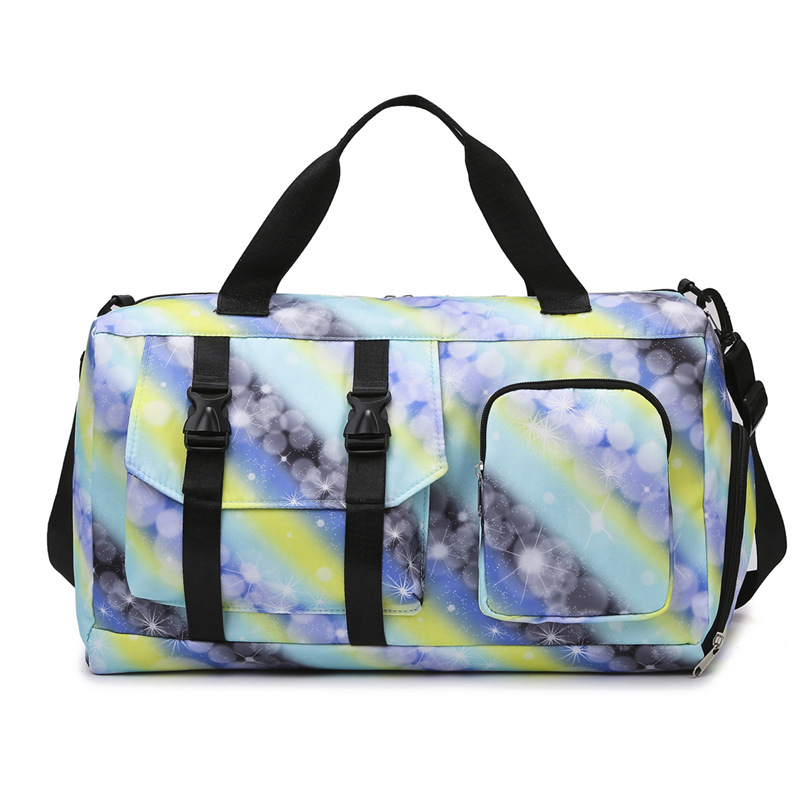 New cross-border gradient color travel bag, sports yoga fitness bag, large-capacity dry and wet separation handbag and luggage bag Item Picture