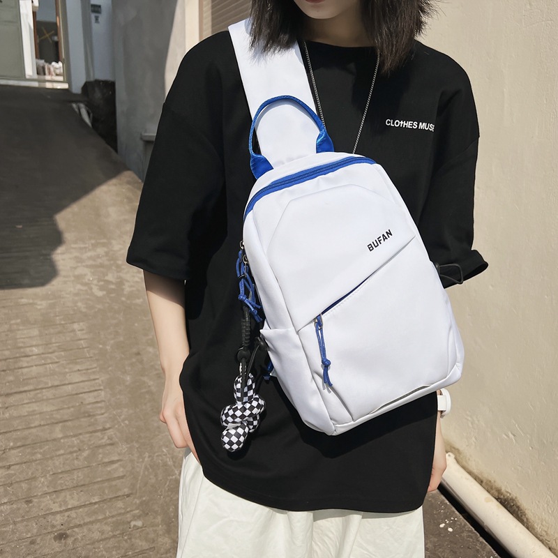 Trendy workwear-style men's chest bag, versatile ins student sports single-shoulder crossbody bag, couple outdoor travel backpack details Picture