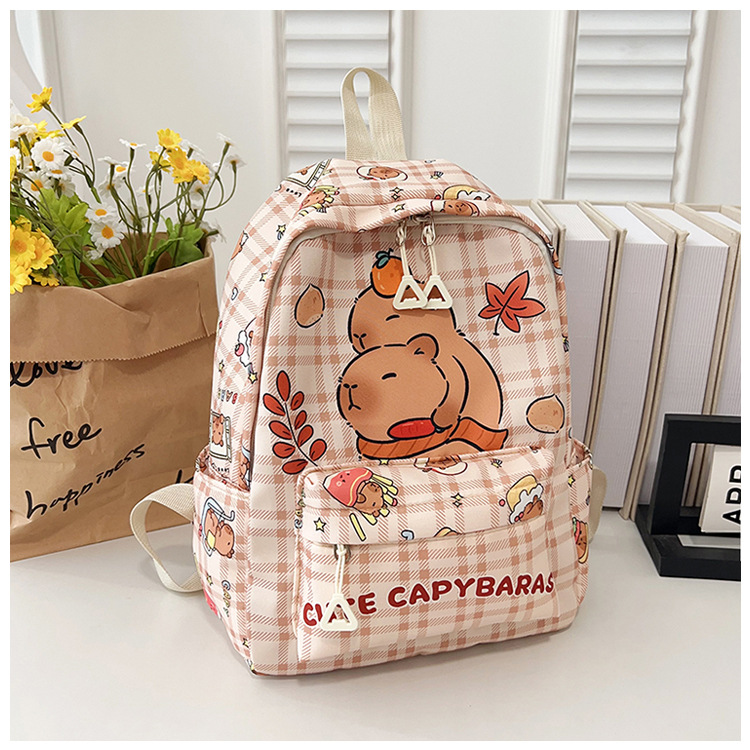 Cute cartoon capybara backpack, a versatile backpack for girls, a new type of backpack with large capacity Capibara Specification drawing