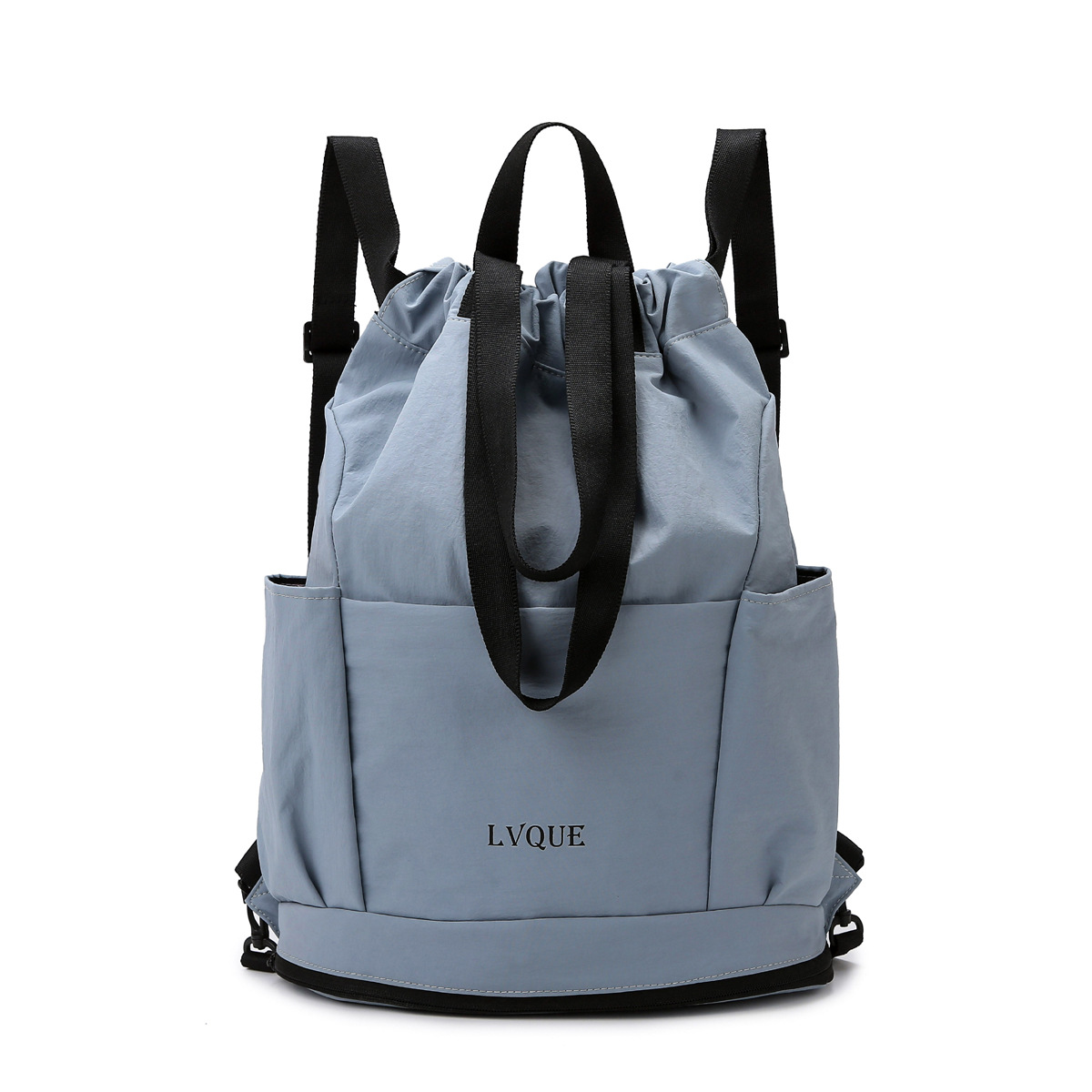 Cross-border dry-wet separation double-back storage bag, women's outdoor sports training drawstring pocket, independent shoe compartment, swimming and fitness bag Item Picture